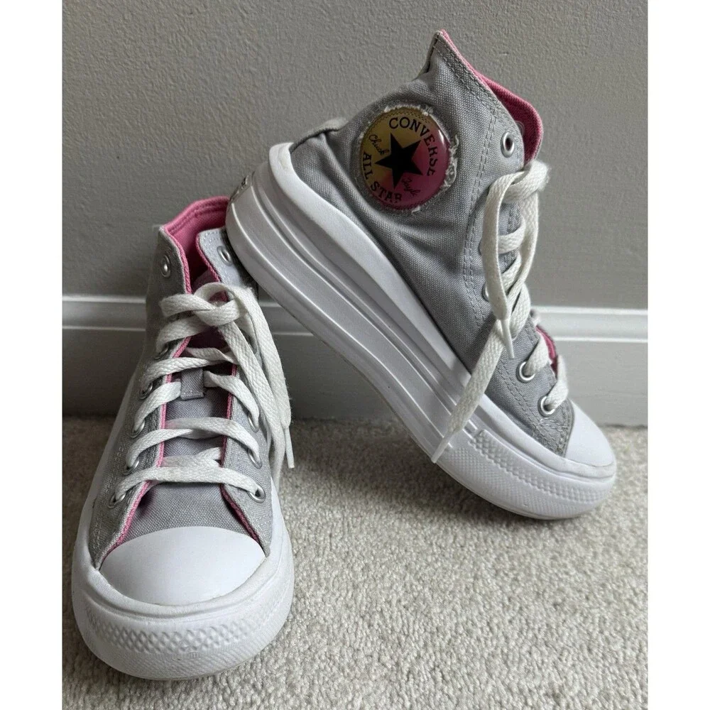 Chuck Taylor All Star Move Platform Gel Patch High-Top Gravel/Pink/White Y2 Girl